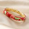 Pulseira cloisonné banhada a ouro estilo chinês moda nacional camada dupla redonda Joias Cloisonné moda retrô pulseira de esmalte