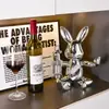 Adornos de Estante de Vino de Conejo Electrochapados, Decoraciones de Gabinete de Vino de Lujo Ligero de Gama Alta, Decoraciones Creativas para Recibidor, Sala de Estar, Aparador