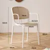 Silla de Ocio Simple Silla de Plástico Silla de Comedor para el Hogar Silla de Negociación Silla de Plástico Imitación Ratán al por Mayor con Reposabrazos y Respaldo