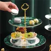 Estilo Europeo Lujo Ligero Verde Joya Porcelana Ósea Borde Dorado Juego de Café Cerámica Tarde Camelia Juego de Té Taza y Platillo de Café Juego de Regalo