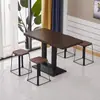 Mesa de negociación engrosada, habitación de hotel en alquiler, restaurante de comida rápida, juego de mesa y sillas para té de burbujas y bocadillos, cafetería, mesa cuadrada pequeña de color pizarra