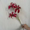 3 lírios artificiais, flores de seda para decoração floral de sala de estar e quarto, shopping center, hotel, adereços de fundo para casamento