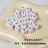 9,5 contas quadradas letra única com contas DIY corrente de celular pulseira colar inicial do nome periférico feito à mão