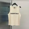 Camiseta colete de neblina de rua de verão, linha dupla, essenciais, letra de silicone no peito, colete de basquete masculino americano