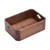 Caja de Almacenamiento de Escritorio de Nogal Negro, a Prueba de Polvo, Madera Maciza, Caja de Almacenamiento Móvil para Artículos Varios y Juegos de Té