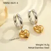 Pendientes de Árbol de Navidad y Corazón de Moda Transfronteriza Pendientes de Acero Inoxidable Chapados en Oro de 18 quilates y Plata con Diseño de Combinación