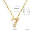 Colar com Pingente de Números Arábicos Mais Vendido Transfronteiriço Ouro com Diamante Branco Colar Digital Ouro 18K Aço Inoxidável