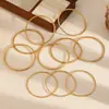 Estilo ins transfronterizo anillo simple mate pulsera de acero de titanio pulsera de acero inoxidable con baño de oro de 18 quilates para mujer pulsera lisa