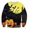 2024 Nuevo Suéter Divertido de Halloween con Elementos de Dibujos Animados de Calabaza, Calavera y Murciélago para Hombres y Mujeres, Suéter Festivo