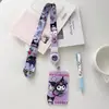Cordón Retráctil Sanrio para Teléfono Portatarjeta Dura Accesorios Tarjeta de Estudiante Tarjeta de Autobús Tarjeta de Identificación del Trabajo Estuche Protector de Cáscara Dura de Presión