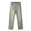 2025 maré alta marca retro jeans amarelo lama masculino gordo plus size jovem jeans reto simples atacado