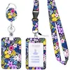 Cordão Térmico Poliéster Floral Borboleta Liga de Zinco Fivela de Liberação Fácil Porta-Crachá de Identificação Impressão de Liberação Fácil