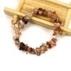 Cristal Natural Grava Colorida Irregular DIY Hecho a Mano Elástico Pulsera de Cuentas Cadena Simple para Mujer