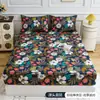 Juego de cama de verano fresco estilo pastoral floral con sábana bajera, colcha individual, funda de almohada, protector de colchón, funda protectora, ropa de cama