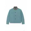 Chaqueta Lavada Verde Pavo Real Desgastada Estilo Retro Americano para Hombres y Mujeres Corte Limpio Detroit Corta Exterior Moderna Perezosa