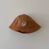 Ins Sombrero de Pescador para Bebé Estilo Japonés Primavera y Otoño Casual Letra Estilista Sombrero de Sol para Niños y Niñas Bebé Sombrero Cubo Versátil de Moda