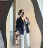 Jaqueta jeans fina, única, resistente ao desbotamento, com múltiplos bolsos, leve, de corte amplo, 100% algodão, para mulheres, novo estilo de início de outono H090901