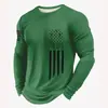 Camisetas de Manga Larga para Hombre con Bloques de Color Otoño e Invierno Europeas y Americanas, Cuello Redondo, Tops Casuales Cortavientos, Camisetas Deportivas