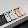 Modelo de Borde de Color Sólido Adecuado para Funda de Teléfono Móvil Apple 15Promax Panel Trasero Transparente de PC 14Pro Simple 13Pro12 Agujero Grande