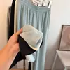 Pantalones Anchos de Gasa Ligeros, con Caída y Frescos para Mujer, Verano 2026, de Cintura Alta, Adelgazantes, Holgados, Casuales, Rectos, Cortos para Mujer
