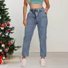 [Personalización de Jeans] Pantalones Rectos Sueltos de Pierna Ancha Transfronterizos Latinoamericanos Ropa de Denim Elástico de Algodón Europea y Americana Personalización
