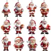 Set de Árbol de Navidad y Papá Noel, Perfecto para las Fiestas, 12 Adornos Decorativos, Decoraciones Colgantes, Decoración de Madera para el Hogar