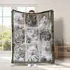 Manta retro de gato lindo más vendida en Amazon transfronterizo con estampado digital de imágenes de mascotas, cubierta de felpa