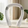 Ventilador de cuello de color sólido simple y fresco, ventilador de cuello sin aspas, ventilador para deportes al aire libre recargable por USB