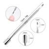 Aço Push Aço Inoxidável Duas Cabeças Couro Morto Push Armadura Impressionante Armadura Fenda Prata Nail Art Ferramenta Conjunto de 4 peças Armadura Óleo Armadura Impressionante
