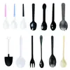 Cucharas Desechables para Uso Comercial, Cucharas Gruesas de Plástico para Pastel y Pudín, Cucharas para Mousse, Cucharas para Postre para Llevar Empaquetadas Individualmente
