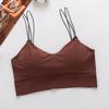 Camisole Sem Alças de Seda Gelada para Meninas, Roupa Íntima Estudantil, Sutiã com Costas Bonitas, Anti-Exposição com Bojos, Sutiã de Amarrar 118 com Bojos