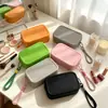 Bolsa de maquillaje de silicona, bolsa impermeable portátil para almacenamiento de cuidado de la piel, neceser de viaje para lápiz labial, brochas de maquillaje, tarjeta de identificación y monedas