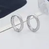 Aretes de Aro Redondos Pavé Franceses para Mujer Estilo Frío Simple Ins Hebilla de Aro Pendientes de Moda Joyería para Oreja de Viaje Simple