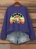 Sudadera con Estampado de Hada de Champiñones para Mujer, Sudadera Básica de Cuello Redondo, Suéter Holgado y Cálido, Ropa Casual de Otoño