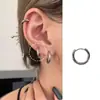 Anillo liso de aleación de titanio grado médico F136 pendiente para dormir baño libre clavo de oreja clavo de hueso de oreja pendiente para agujero de oreja
