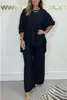 Primavera y verano 2024 nuevo Joker Amazon webmaster independiente pantalones de pierna ancha moda casual traje de color liso