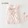 Mameluco de manga corta para bebé niña Verano Delgado Ropa para bebé Ropa para niña para salir Algodón puro Clase A Ropa para gatear para recién nacidos