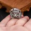 Joyería de Plata de Ley S925 al por Mayor Tailandesa Plata Moda Personalidad Masculina Modelado Gafas Anillo de Gato Anillo Abierto