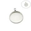 Soporte para Colgante de Plata 925 Yagein Producto Semi-Terminado DIY Se Puede Incrustar con Interfaz de 25 mm Soporte Vacío Grueso en Stock