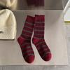 Calcetines Rojos Ancola para Mujer color vino tinto Otoño Primavera y Otoño Calcetines Rojos Apilados de Lunares Angora Rojo
