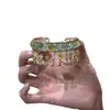 Pulsera Abierta con Borla de Vidrio Acrílico Estilo Étnico Retro Elegante Nicho Pulsera Lujo Accesible Joyería de Mano de Gama Alta para Mujeres