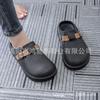 Plataforma Transfronteiriça Bocken Shoes Feminino 2024 Primavera Novo Conjunto de Verão Slip-on Preguiçoso Meio Chinelo Bocken Shoes