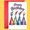 Temu Aliexpress Gran Venta Combinación de Tarjeta de Felicitación de Cumpleaños y Sobre Patrón de Sombrero de Cumpleaños Acuarela Tarjeta de Cumpleaños al por Mayor