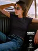 Camiseta básica casual cómoda de manga corta para mujer, color liso, corte ajustado, hombro normal, 240G, cuello redondo, algodón puro