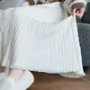 Falda Midi de Punto para Mujer Otoño e Invierno 2026, Falda Plisada de Cintura Alta con Efecto de Caída, Falda Acampanada Casual, Falda de Paraguas de Moda para Mujer