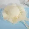 Sombrero de Paja Estilo Francés Ondulado para el Sol para Mujeres al Aire Libre en Verano, de Alta Gama, Ala Ancha, Lazo de Encaje, Protección Solar