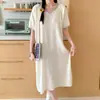 Camisola Verão 2025 Novo Estilo Coreano plus size Pijama Solto Doce Decote V Pequeno Algodão Nuvem Fino Roupa de Casa