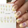 Pegatinas Transfronterizas para Uñas Nuevas, Flores de Tulipán de Primavera y Verano, Encaje Blanco, Lazo, Pegatinas Adhesivas para Uñas