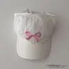 Chapéu Viseira Infantil Respirável de Secagem Rápida para Primavera e Verão para Meninas, Pode Ser Usado com Rabo de Cavalo, Chapéu de Proteção Solar com Aba Larga