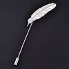 Broche de Pluma y Hoja de Aleación Japonesa y Coreana Pin de una Palabra Unisex Pin de Solapa de Pluma para Traje Ramillete Venta Directa